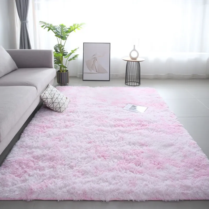 Modern Tie-Dye Silk Wool Floor Mat - Non-Slip Stain-Resistant Carpet for Living Room  Bedroom