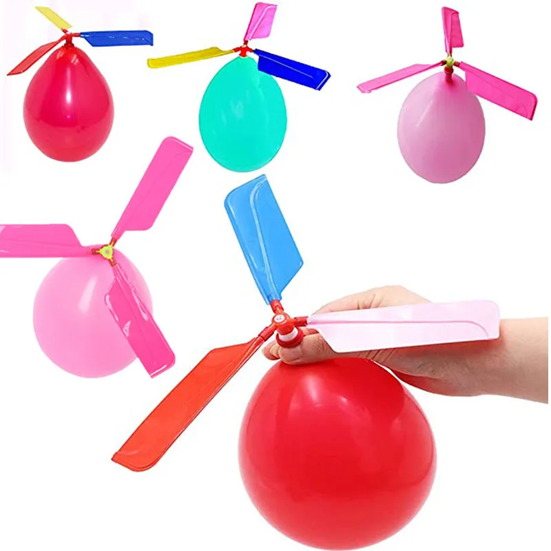 

Kids Toy Balloon Helicopter Colorful s Air Flying with Whistle Powered Outdoor Sport Party for Boy