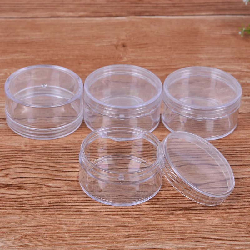 2pcs Jewelry Carrying Case Box Dia 7cm Round Clear Transparent Plastic Storage Earring Bracelet Packaging Display Organizer