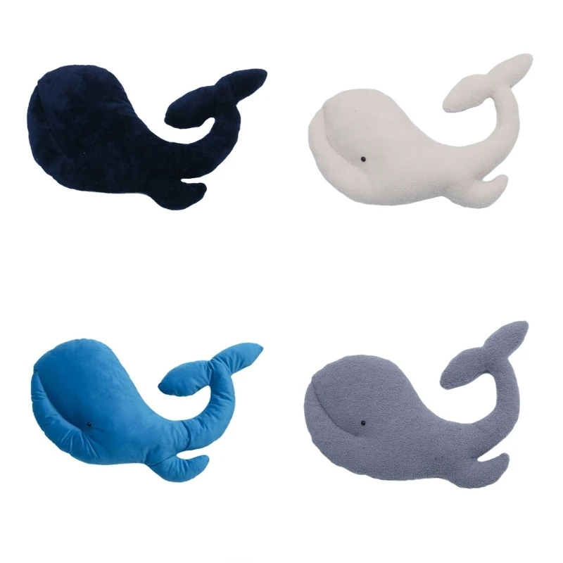 

F62D Baby Photo Props Posing Pillow Plush Whale Photoshoot Props Newborn Shower Gift
