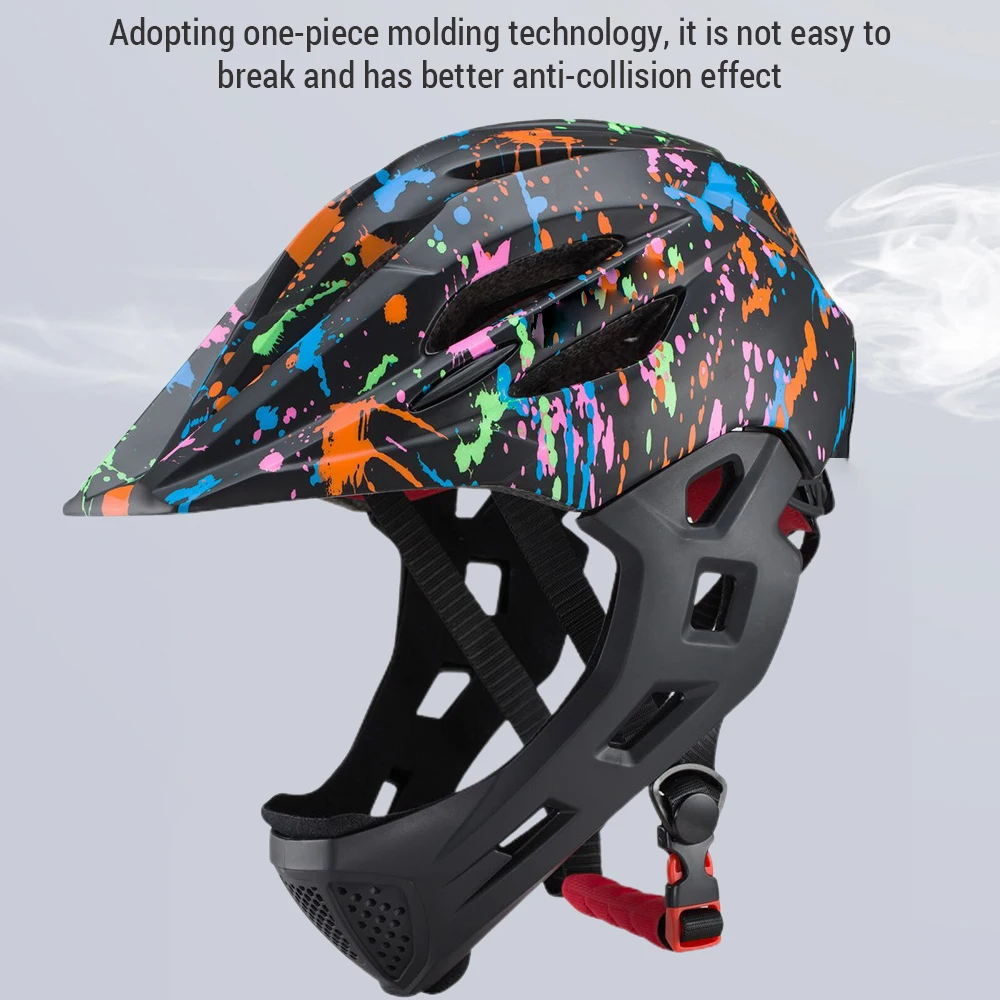 Adjustable Breathable Kids Bike Helmets Toddler Lightweight Full Face Bicycle Helmet with LED Light 16 Openings for 46-54cm Head 3