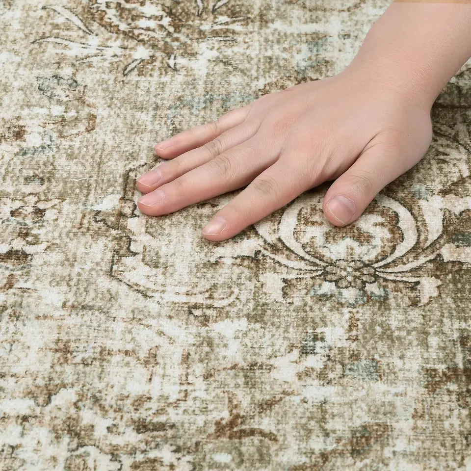 Vintage Floral Area Rug Large Washable Non Slip