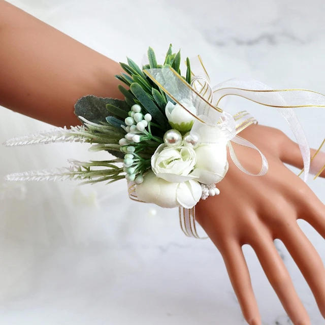 Morbidezza Style Wrist Corsage Bracelet Bridesmaid Sisters Hand Flowers  MINI Rose Wedding Bouquet Party Bridal Groom Prom Decor - AliExpress