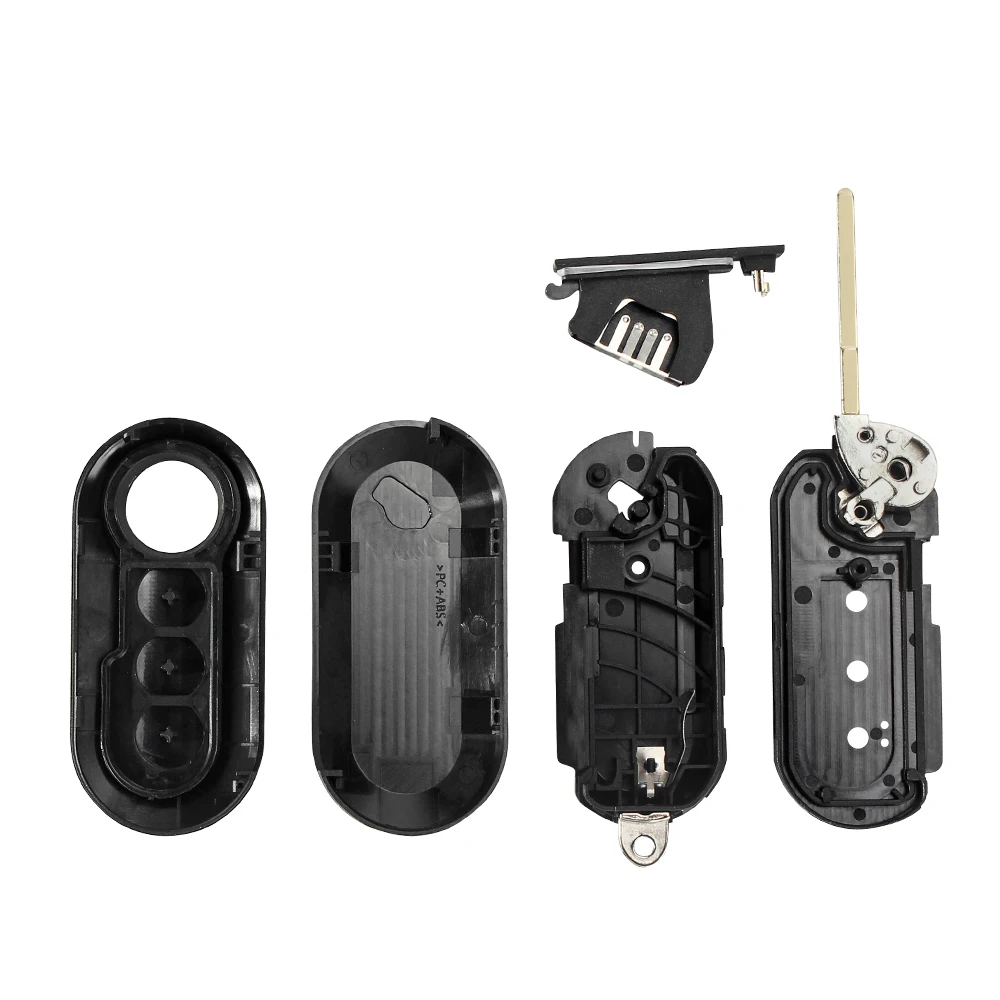 Button Folding Car Key Case Alarm Keyless 10PCS For FIAT 500 Panda Punto Bravo key case,car key,car key shell,key shell