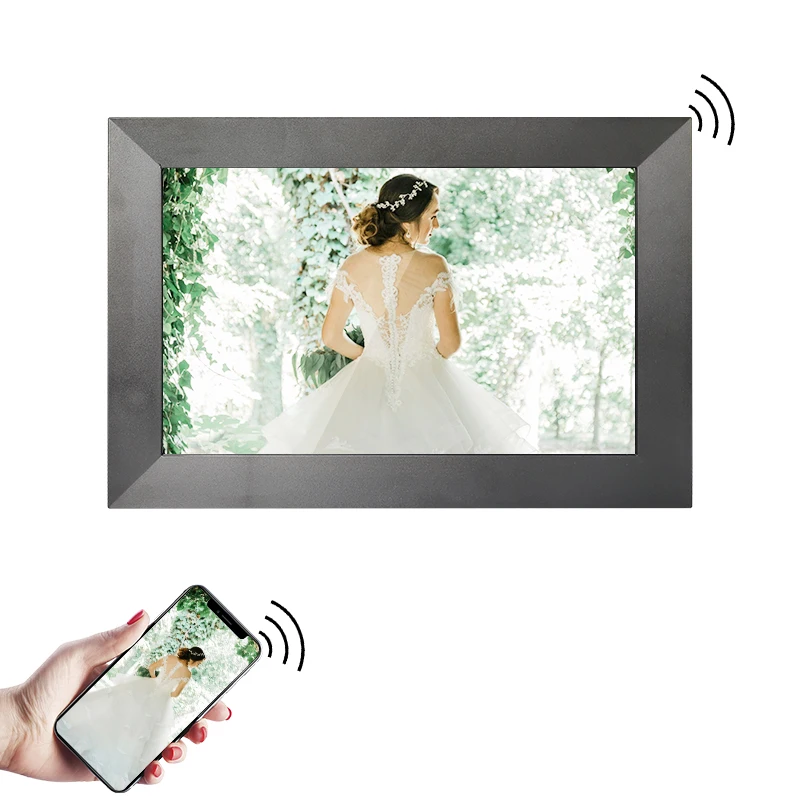 

10.1" Smart WiFi Photo Frame 1280*800 Digital Picture Frame IPS Touch-screen 16GB Storage Auto Rotation APP Control