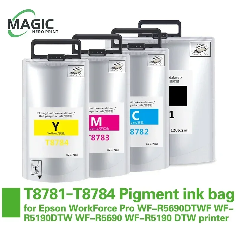 

T8781 T8782 T8783 T8784 Ink Cartridge With Pigment Ink compatible for Epson WorkForce Pro WF-R5190DTW WF-R5690 DTW WF-R5690DTWF