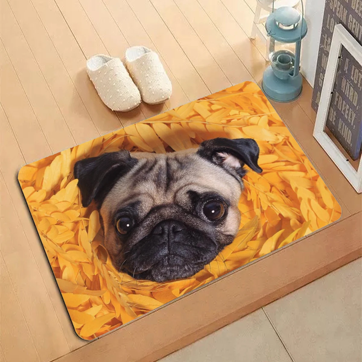 

Yellow background pet Carpet 40*60cm Kitchen Bathroom Mat Doormat Indoor outdoor Floor Mats Anti-Slip Rug Home Decor