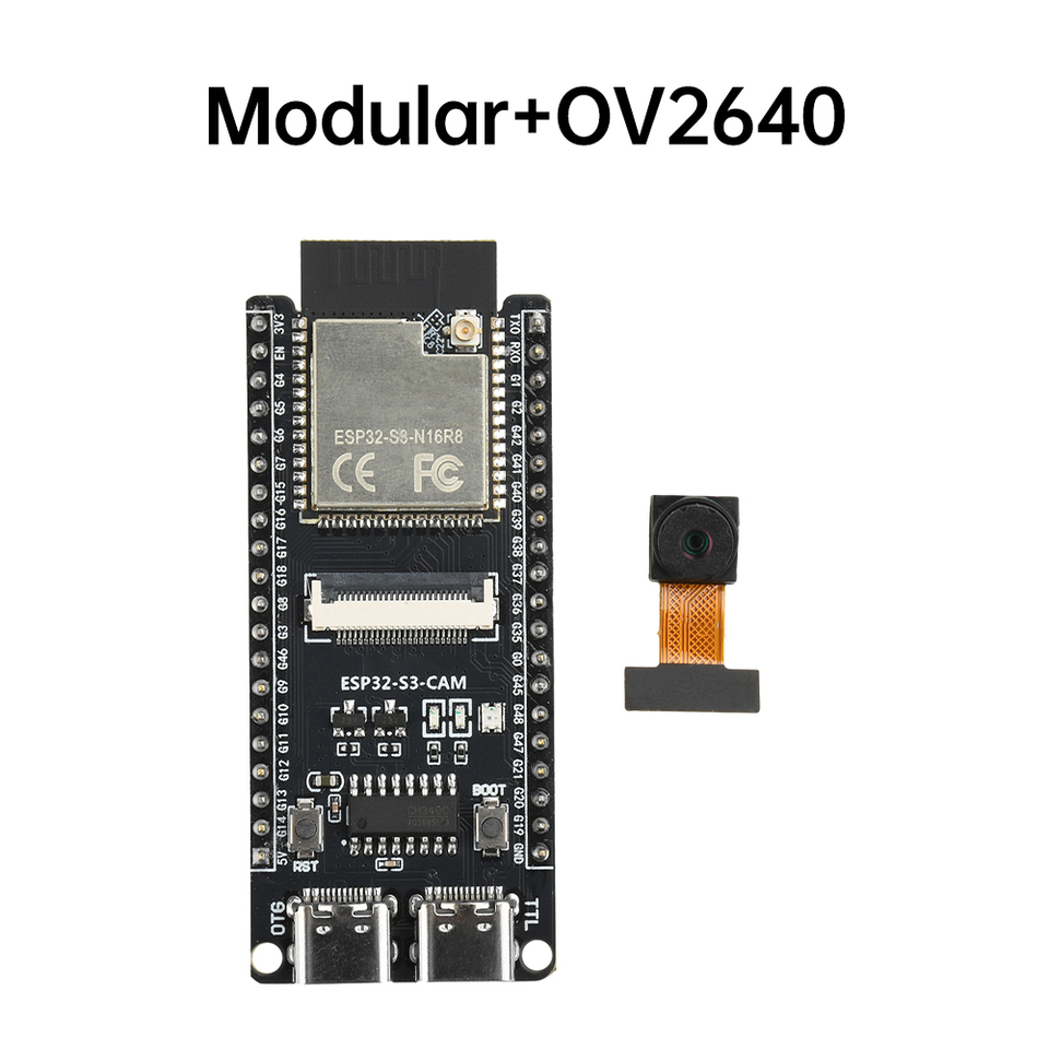 ESP32-S3-Cam Development Board Wifi BT Core Board Camera Module Onboard Esp32-S3-N16R8 Module Ch340 Dual Type-C