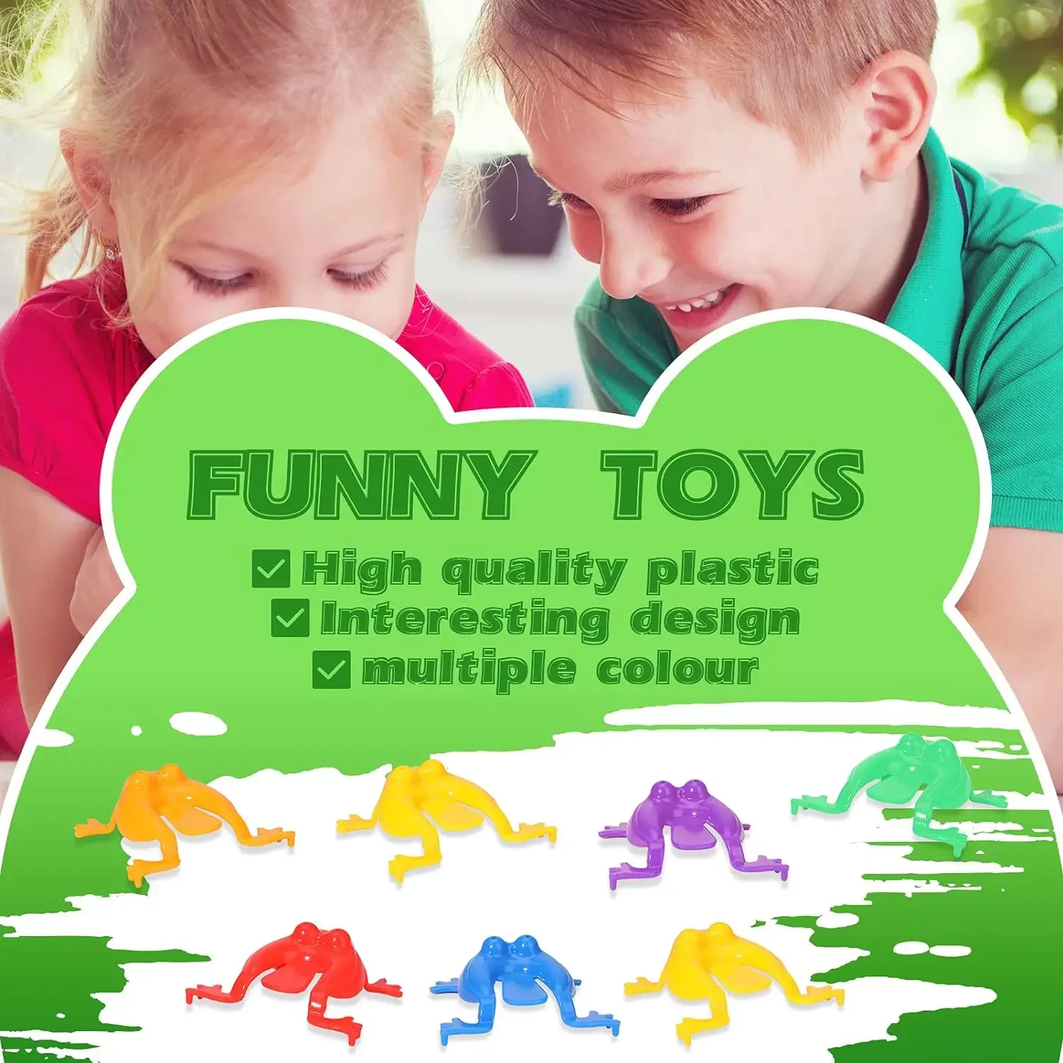 20pcs Frogs Toy Plastic Jumping Leap Frogs Toy Pressing Bouncing Frog Toy Goody Bag Fillers Gift for Kids Toddler Birthday Party 4