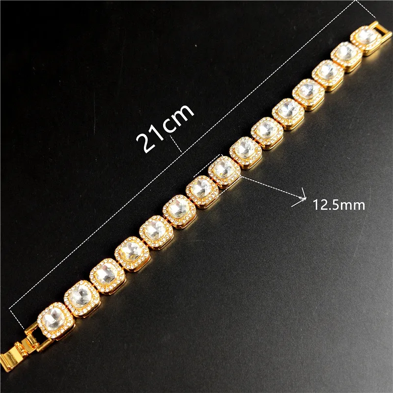 Rapper 10MM Bling Iced Out Chain Bracelet Necklace Geometric Square Tennis Chain for Men Women Mens Hop Hip Jewelry Mens Choker