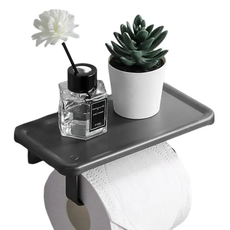 

Multifunction Toilet Paper Holder With Shelf Top Sundries Storage Waterproof Roll Paper Holder Bathroom Tissue Organizer Shelves