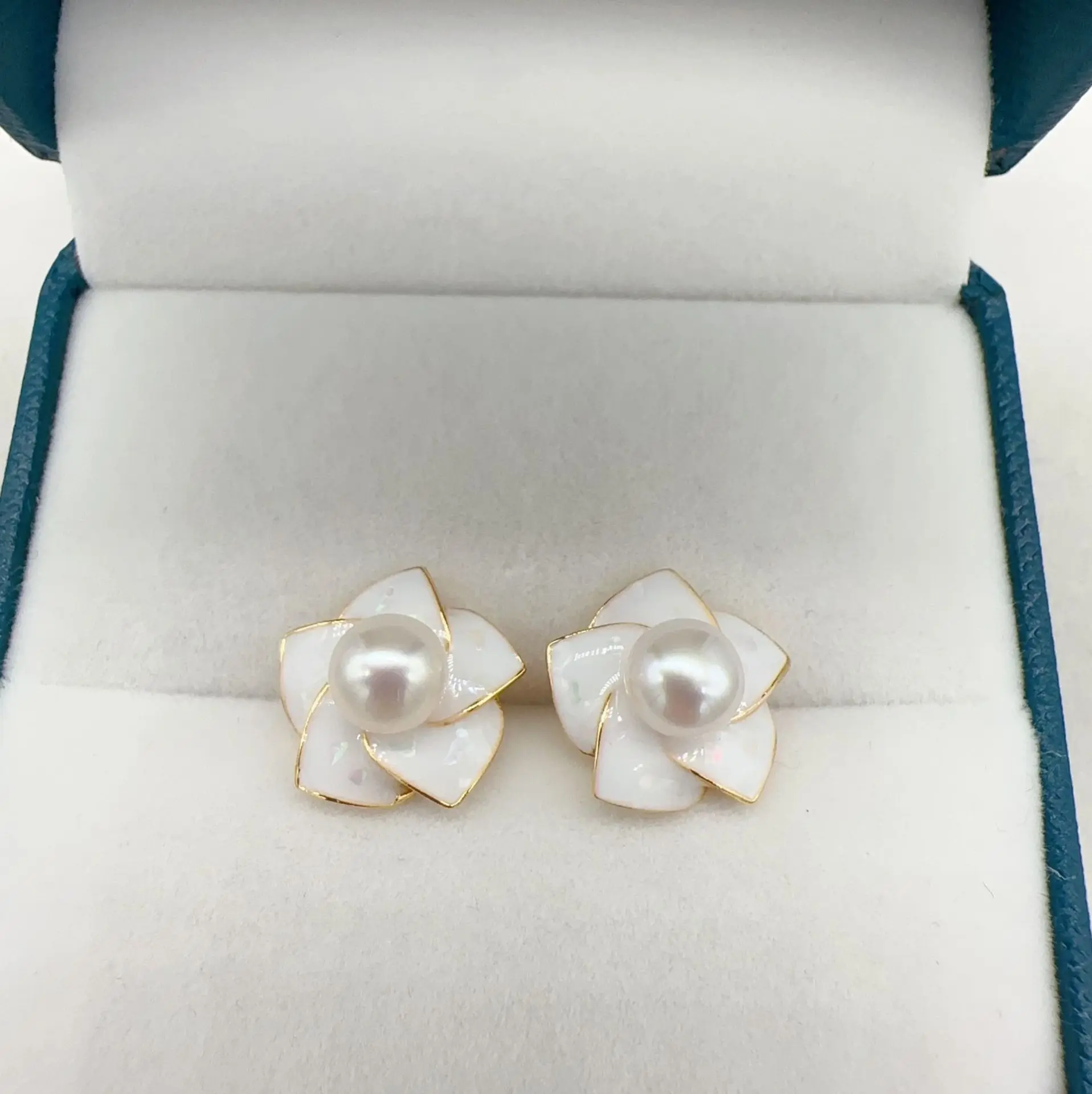 Nuovo Arrivo Simple Windmill Design 100% Perle D'Acqua Dolce Naturali 14K Gold Filled Ladies Stud Orecchini Gioielli Per Le Donne Regali