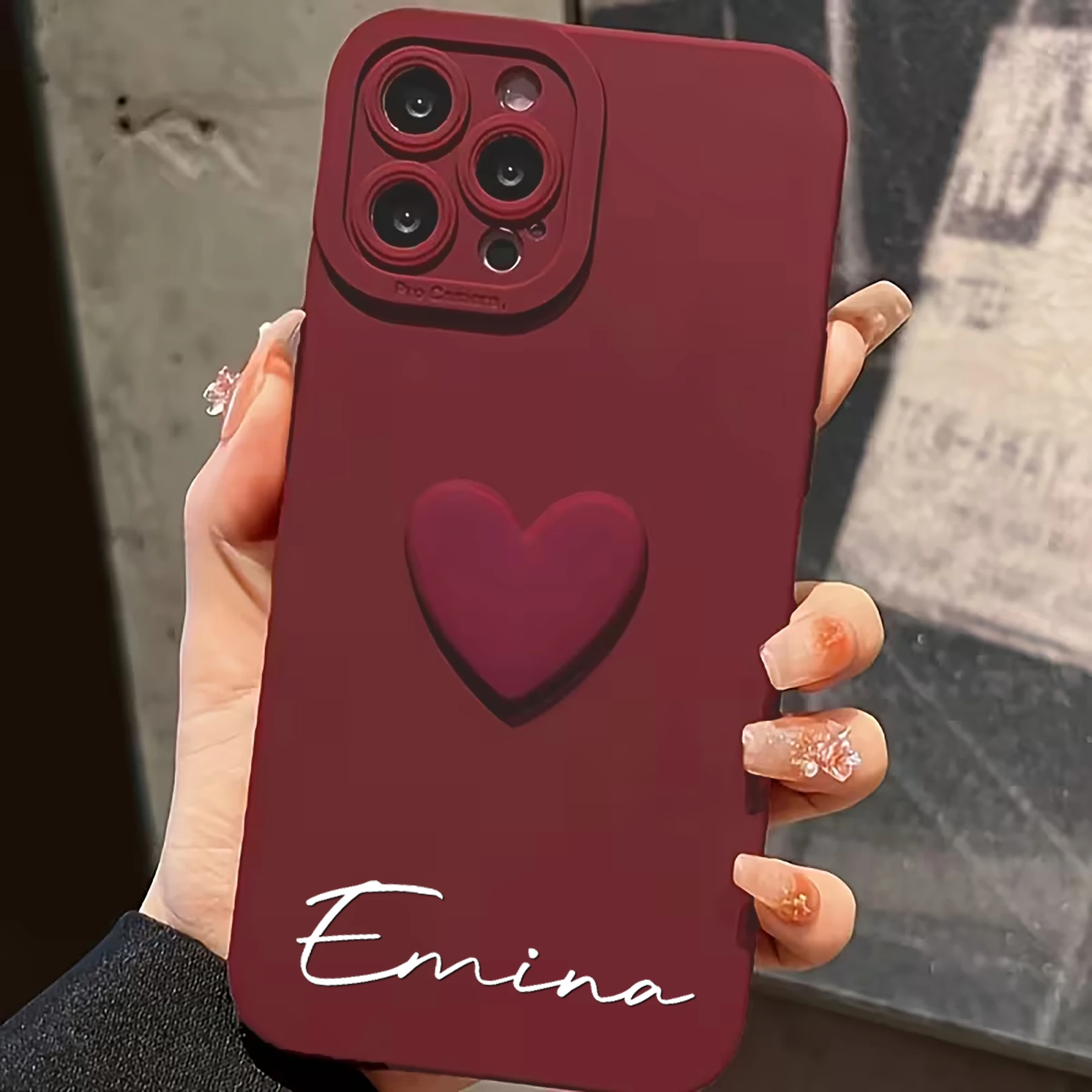 Personalized 3D Stereo Red Heart Customize Name Letters Hot Stamping thumbnail 4