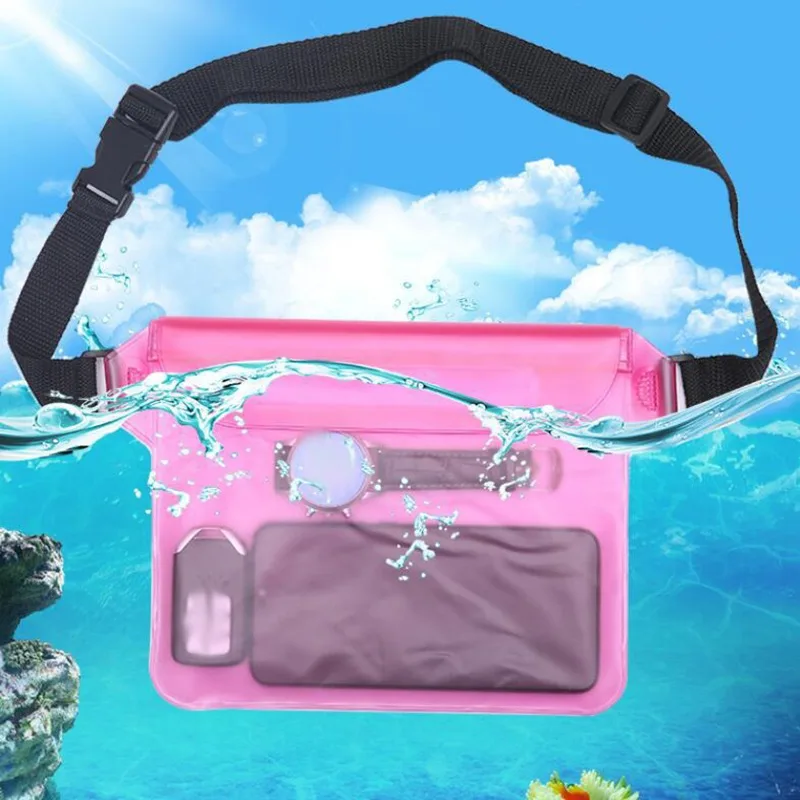 Saco de proteção seca subaquática para iPhone 3 camadas Saco de natação de alta vedação impermeável Tamanho grande Bolsa para celular, Transparente