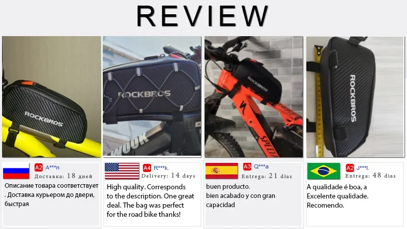 bike frame bag mounted on bicycle