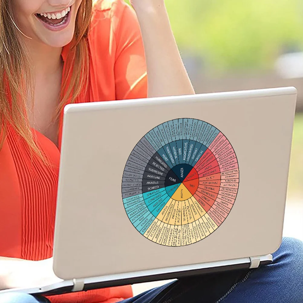

Emotion Wheel Sticker Computer Stickers Office Round for Computers Decal Pvc Laptop Feeling