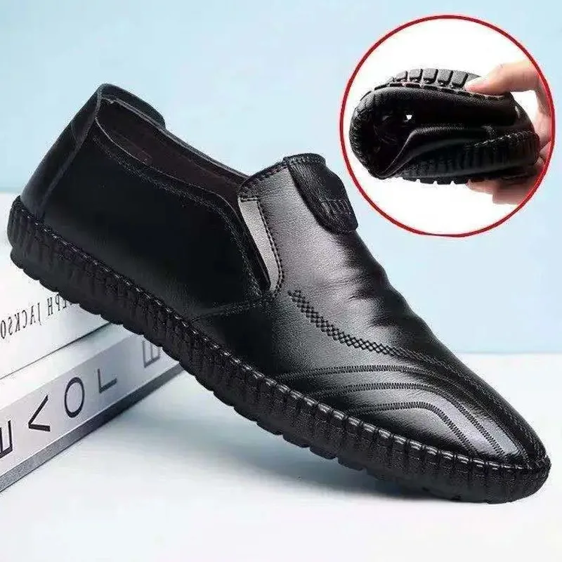 Outdoor Leather Men Shoes Casual Business Leather Shoes Men Oxfords Retro Quality Soft Skin Comfortable Slip On Shoe Men Flats 4