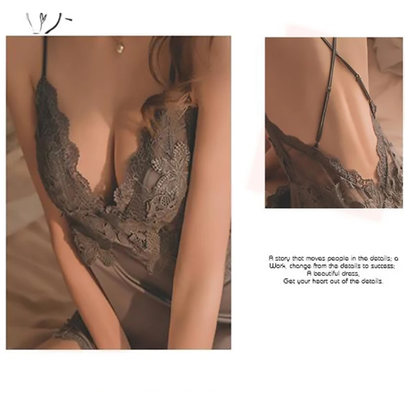

SX023 Wholesale Summer silk Womens Pajama Sexy Lace Slip Dress Two-piece Set Ladies' Homewear