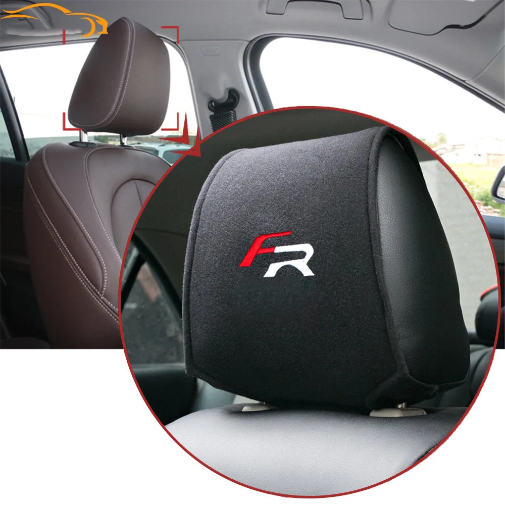 Auto Stickerei Logo Sitz Kopfstütze Abdeckung Fit Für SITZ FR Auto  Kopfstütze Protector Superb Auto Embleme Kopfstütze Abdeckung