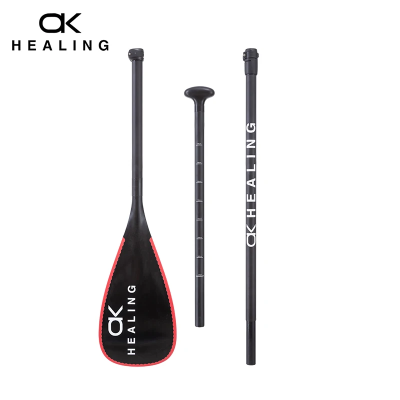 3-Piece SUP Paddle Stand-Up Board Paddles Floating Fiberglass Shaft 175-210cm Double Locks SUP Paddle for Surfing Surfboard