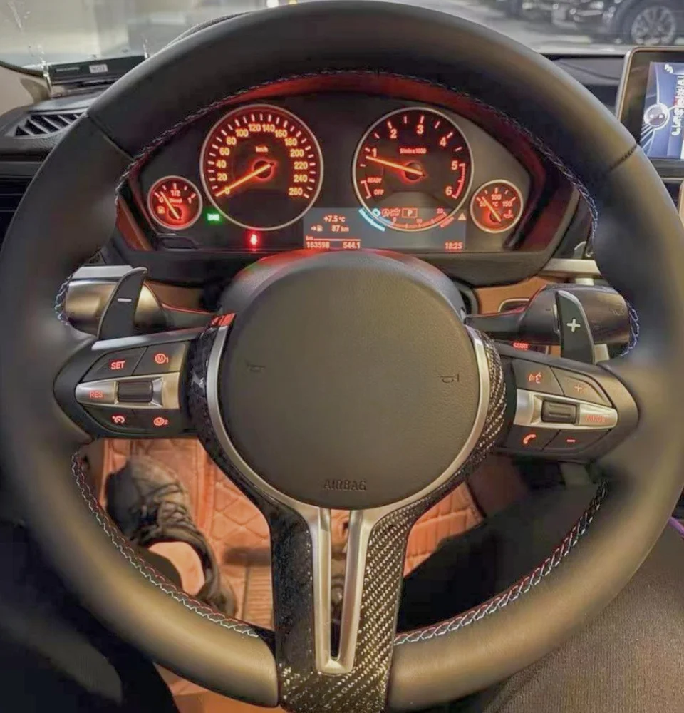 Benutzerdefinierte Auto Lenkrad Geflecht Abdeckung Weiche 100% Fit Für BMW M Sport F06 F10 F15 F16 F20 F21 F25 F30 Auto Produkte Lenkung Wrap – Detail 1