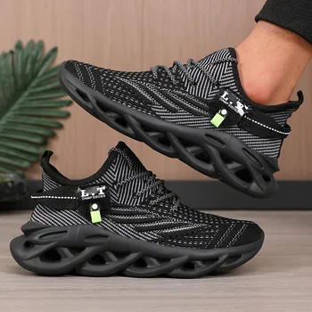 أحذية تنس رجالية خفيفة الوزن قابلة للتنفس، تصميم شبكي متماسك، أحذية كاجوال مجوفة، أحذية تدريب عصرية مريحة 5