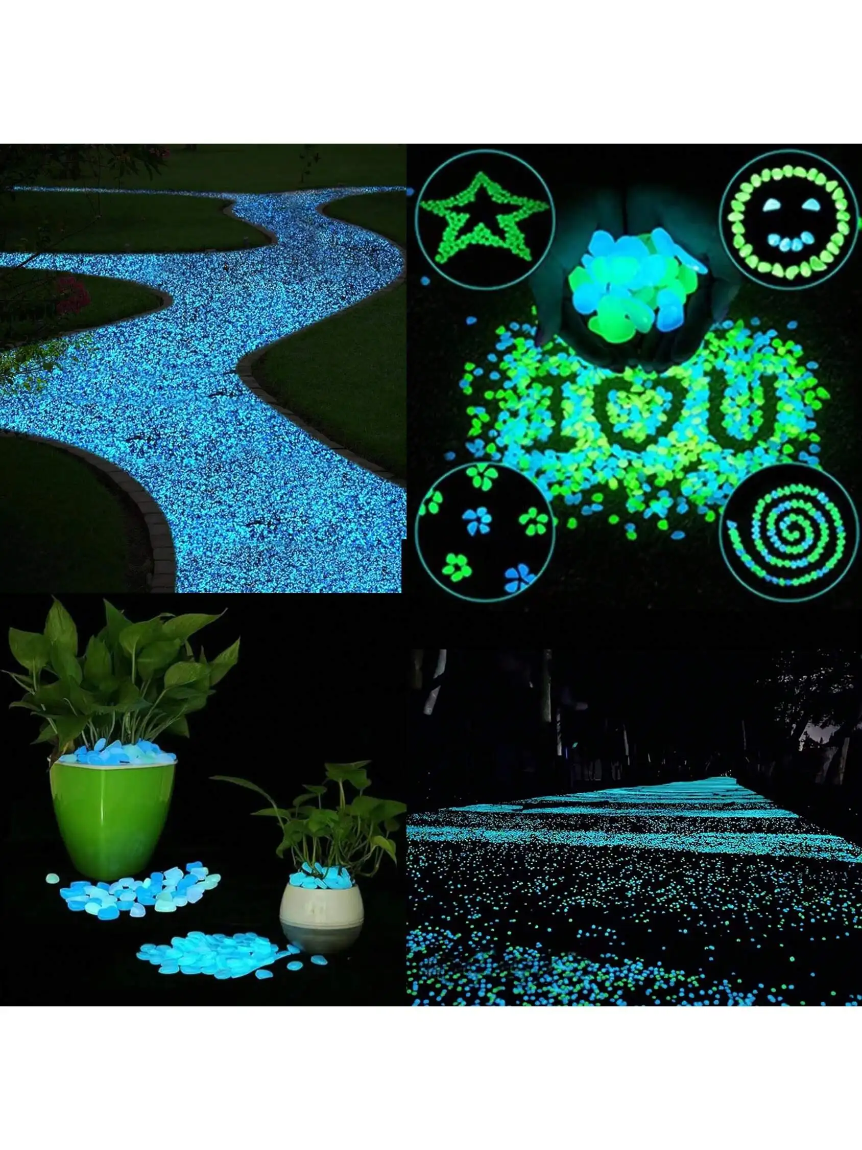 Glow Stones Mini Glow-in-the-dark Stones for Stone Fish Tanks Outdoor Decorative