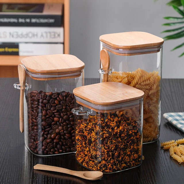 Glass Food Storage Containers Bamboo Lids