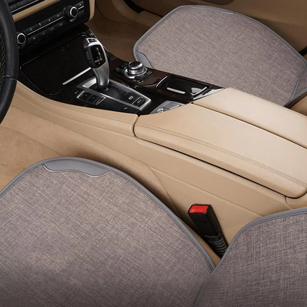 차량용 통기성 아마 시트 커버, 범용 앞 브레스트 시트 쿠션, 보호대 커버, 의자 액세서리