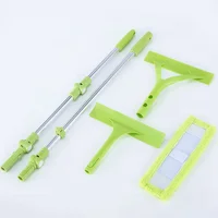 Telescopic Glass Cleaner Brush High-rise Window Cleaning for Washing Window Squeegee Microfiber Extendable Window Scrubber 1