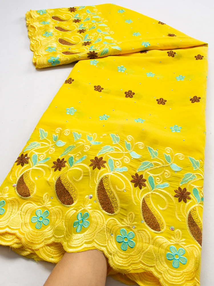 

Nigerian Cotton Lace Fabric With Stones Hot Sale African Stones Cotton Lace Fabric 2023 Swiss Voile Lace For Women DressesTY3526