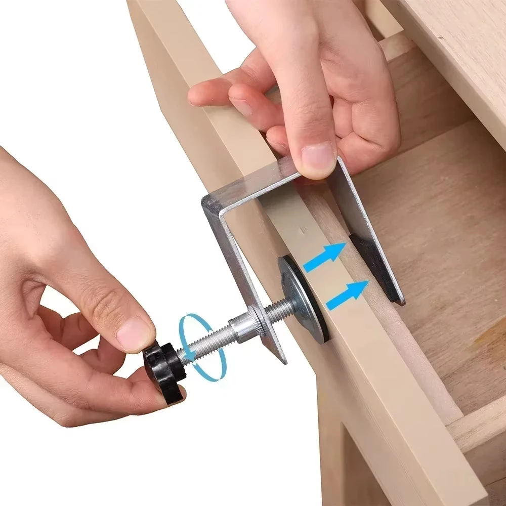 Woodworking Jig Cabinet Tool Home Furniture Steel Drawer Front Installation Clamps Drawer Panel Clips Carpentry Tools 2/4PCS