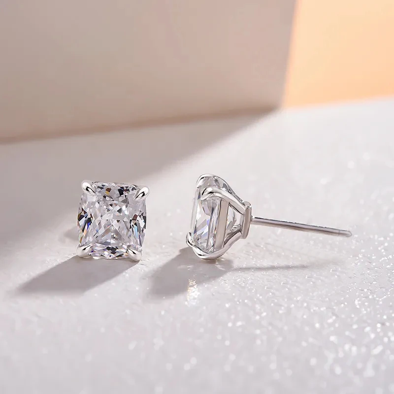 Huitan Simple Cubic Zirconia Stud Earrings for Women Silver Color Fashion Versatile Ear Piercing Crystal Earrings Female Jewelry 13 S851c9b4e01874a6abeee20b3a7691455m