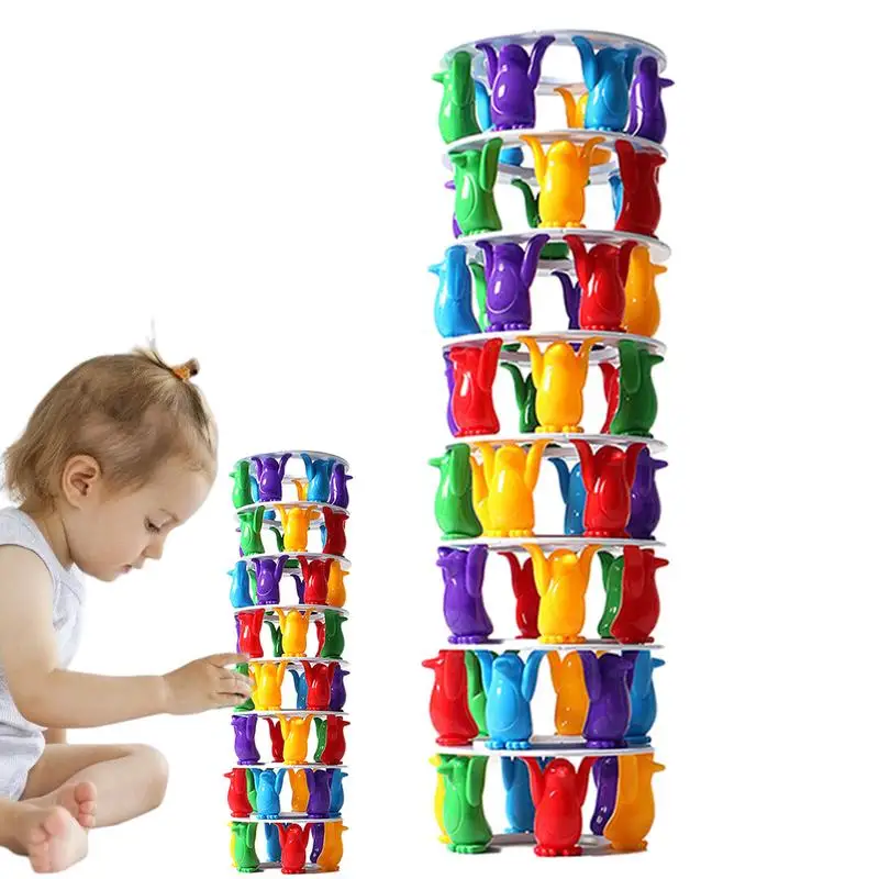 

Kids Penguin Tower Collapse Balance Game Toy Interactive Balance Stacking Building Blocks Party Family Funny Board Game Toys