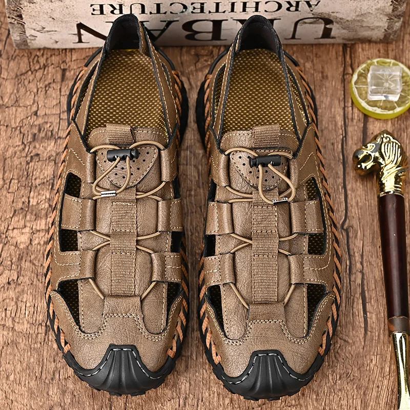 Vīriešu pārgājienu sandales ērtas ikdienas, elpojošas, neslīdošas sporta sandales āra sportam vasaras sporta āra sandales_voghion.com