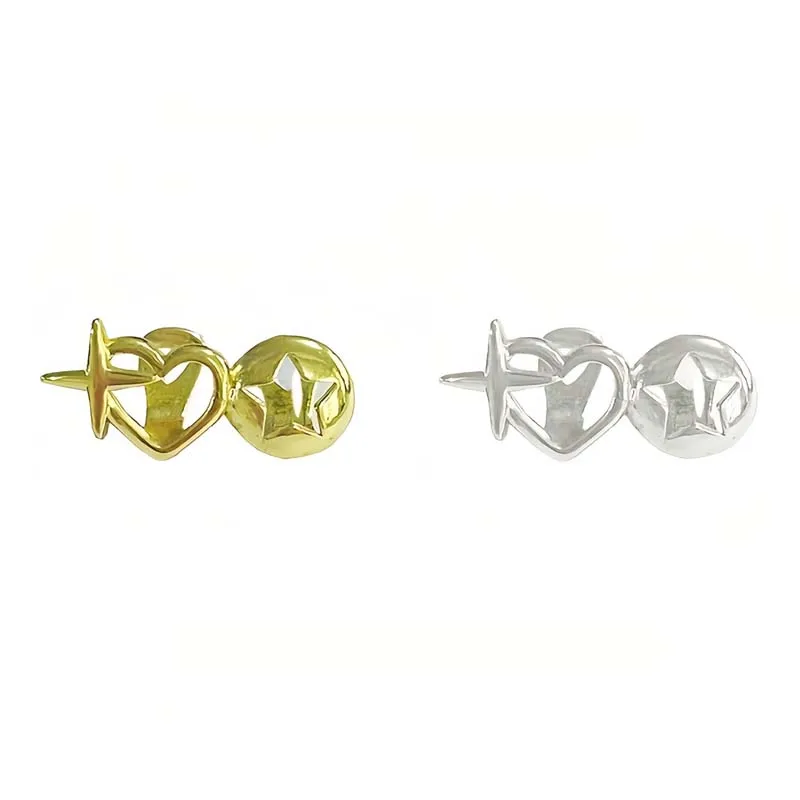 Punk Hip Hop Hohl Herz Zähne Kappen für Frauen Männer Vintage Silber Farbe Doppel Liebe Stern Zahn Grills Paar Schmuck Zubehör – Detail 8