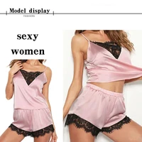 7229-4a262e.jpg Ice Silk Pajama Set (Lace Detail)