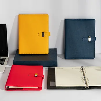 A5 23x17 cm 6 Raccoglitore ad anelli PU Clip-on Notebook in pelle a fogli mobili Copertina per notebook Agenda Planner Organizzatore Scuola di cancelleria per ufficio