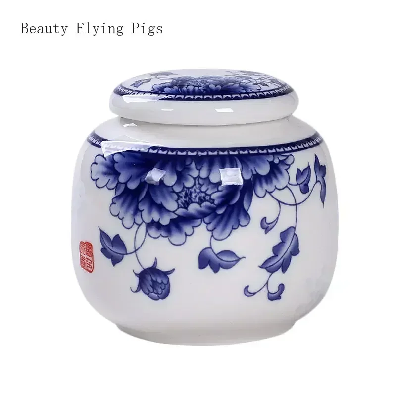 8x8cm Ceramic White Porcelain Small Snack Sealed Tea Can Portable Medicine Can Storage tea canister ceramic storage jar airtight container