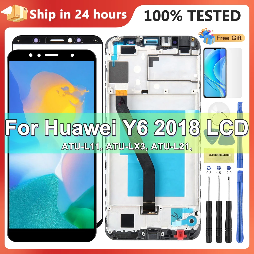 

5.7'' Original LCD For Huawei Y6 2018 Display Touch Screen for Huawei Y6 Prime 2018 ATU-L11 LX3 L21 L22 With Frame Replacement