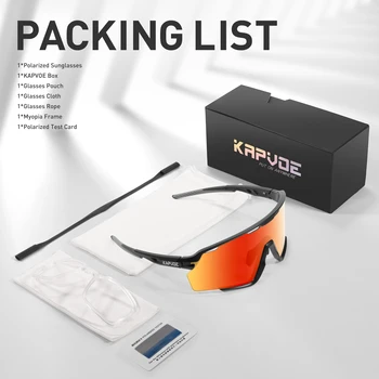 KAPVOE Cycling Glasses Polarized Mountain Bike Sunglasses MTB Sports Men Women Baseball Running Triathlon Golf Driving 6