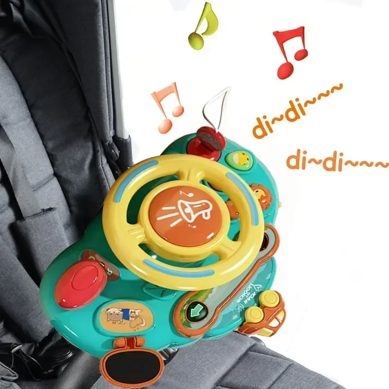 Baby Stroller Toy Simulate Driving Car Steering Wheel Early Educational Toys with Honking Sound for Toddler To Calm Fussy Rid - 3
