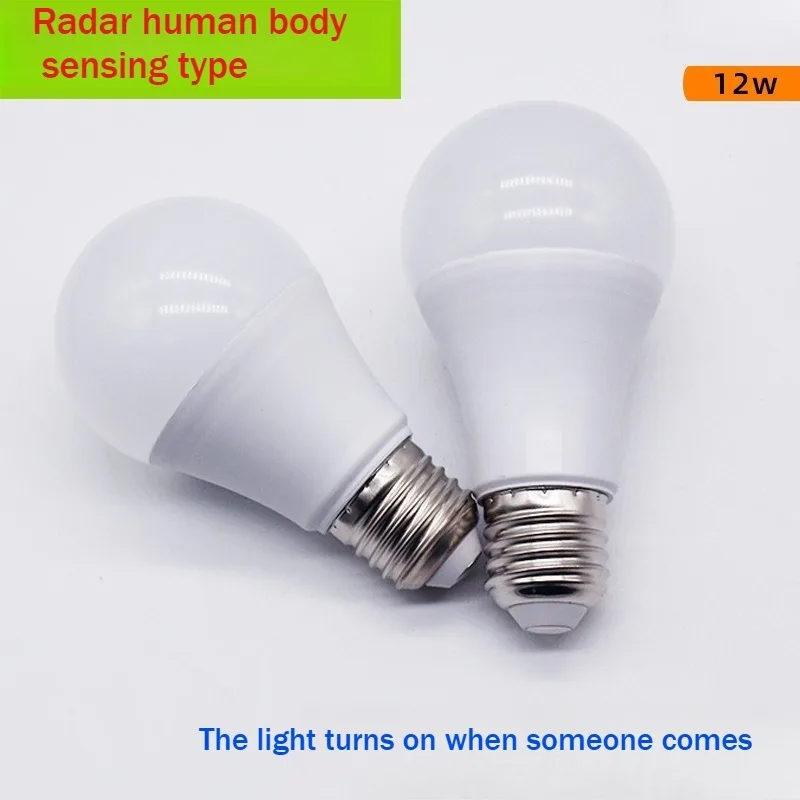 Radar Motion Sensor & Sound-Light Control Bulbs (2 Types)-Auto On/Off LED for Corridor Staircase,Separate Human Induction