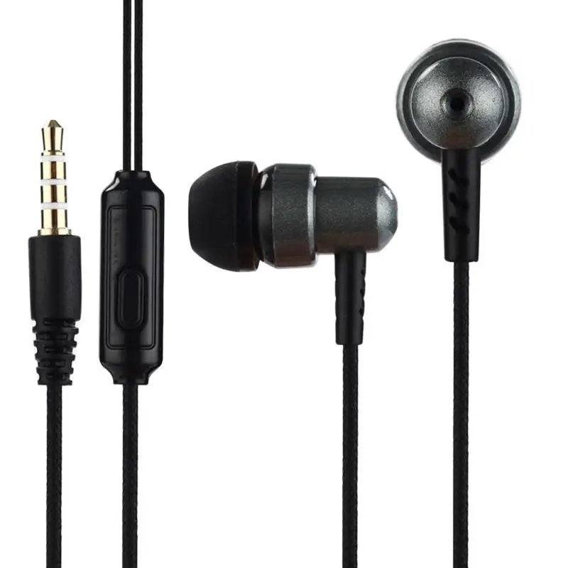 3.5mm Direct Plug In Wired EarphoneIn EarHeadset Answer Call And End