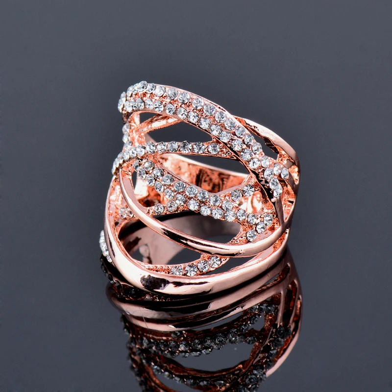 Fashion Multi Circles Twisted Wide Rings Mirco Paved Clear CZ Stone Women Jewelry wedding rings,round rings,silver ring,womens ring,finger rings,jewelry rings,ring jewelry,cubic zircon ring