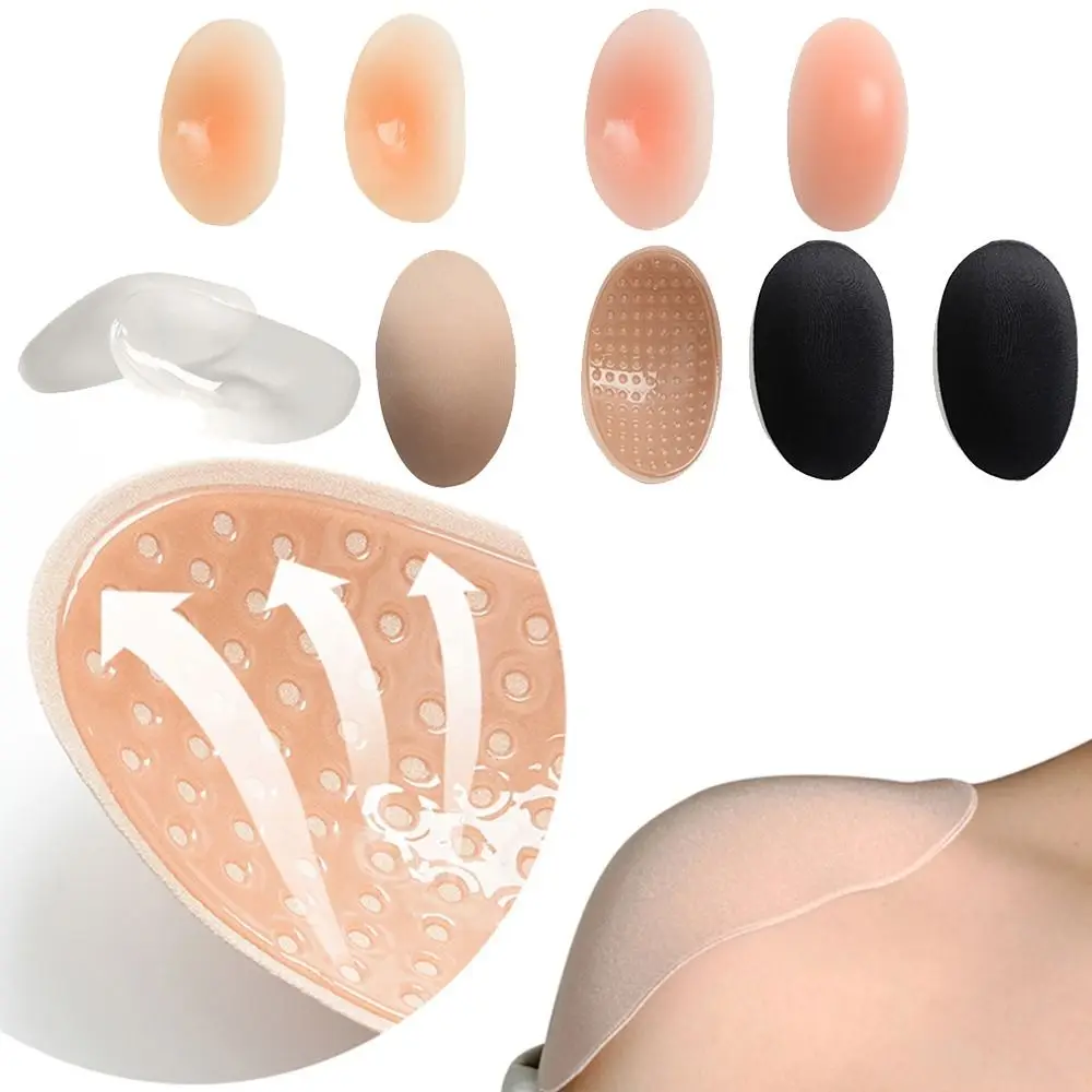 Anti-Slip Breathable Self Adhesive Invisible Traceless Shoulder Pads DIY Clothes Sewing Tools shoulder pads silicone shoulder pad