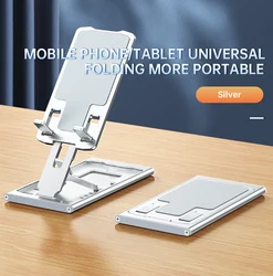 Premium Aluminum Folding Phone Stand | Solid Support & Universal Compatibility (Silver)