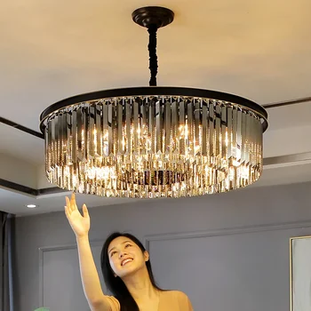 Lampadari a soffitto di lusso di design nordico lampade a sospensione moderne in cristallo a LED per lampade da soggiorno per camera da letto 1