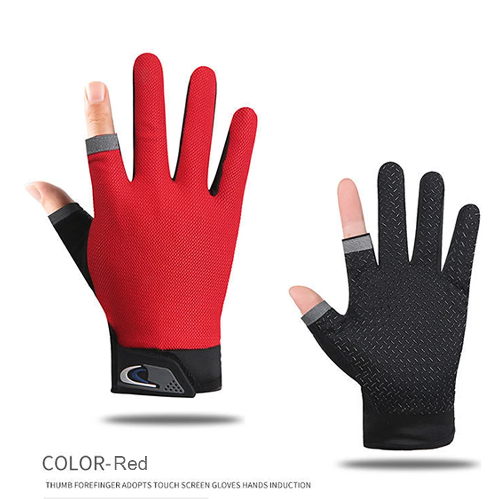 Winter Fishing Gloves 2 Cut Fingers Sport Cycling Mitten Breathable Antiskid Fishing Wear 1 Pair fishing gloves