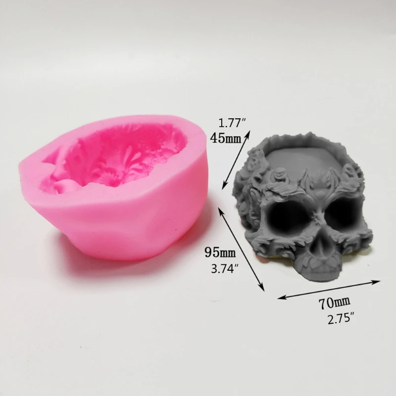 3D Skull Candlestick Epoxy Resin Mold Holder Silicone Mould DIY Crafts Jewelry Home Decorations Casting Tools Dropship